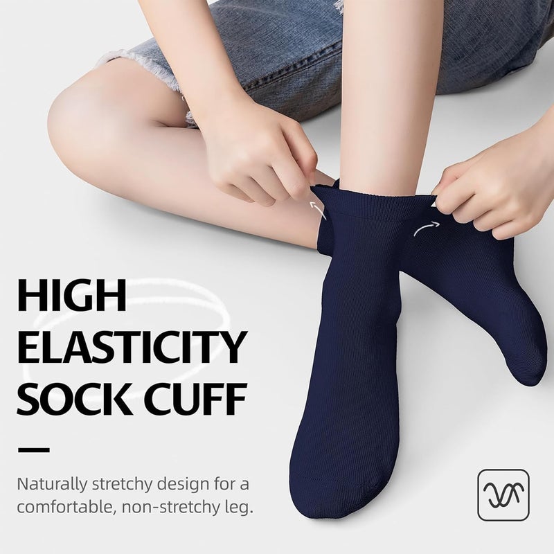 Lainlight Store 6 Pack Kids Socks Girls Socks for School Uniform Soft Cotton Seamless Toe Athletic Crew Socks - Image 2